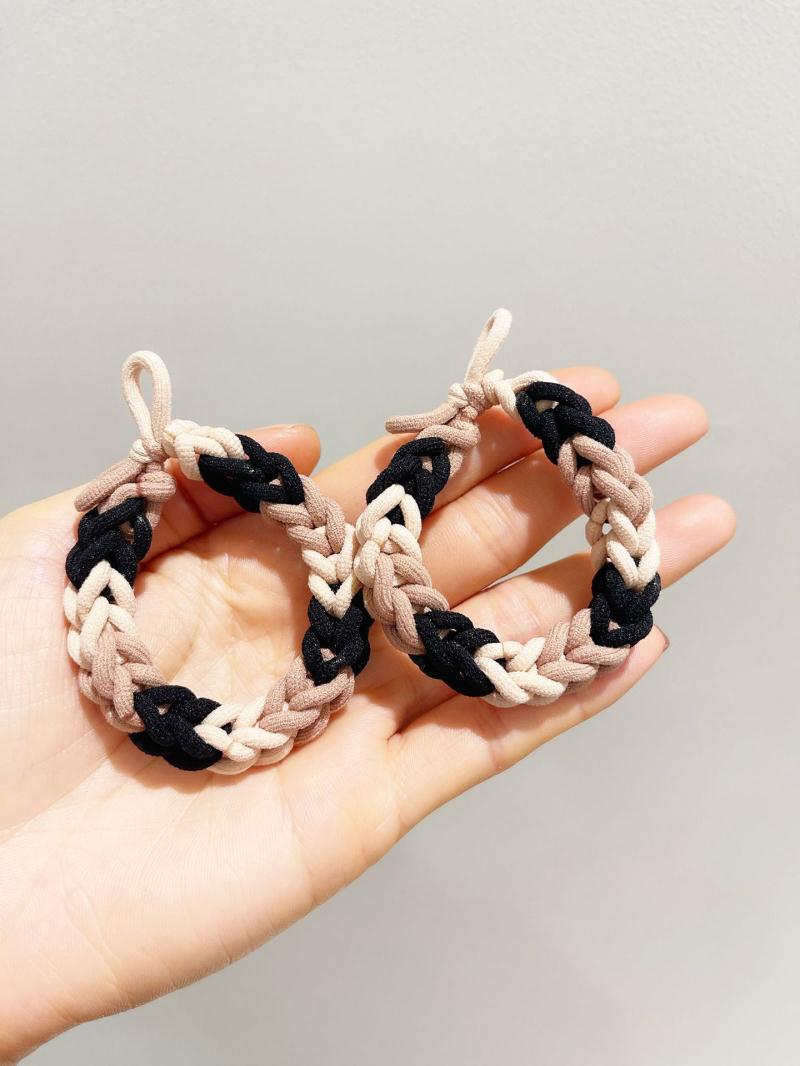 小清新手工编织彩色头绳女扎马尾皮筋高弹力发圈简约粗皮筋发圈详情10
