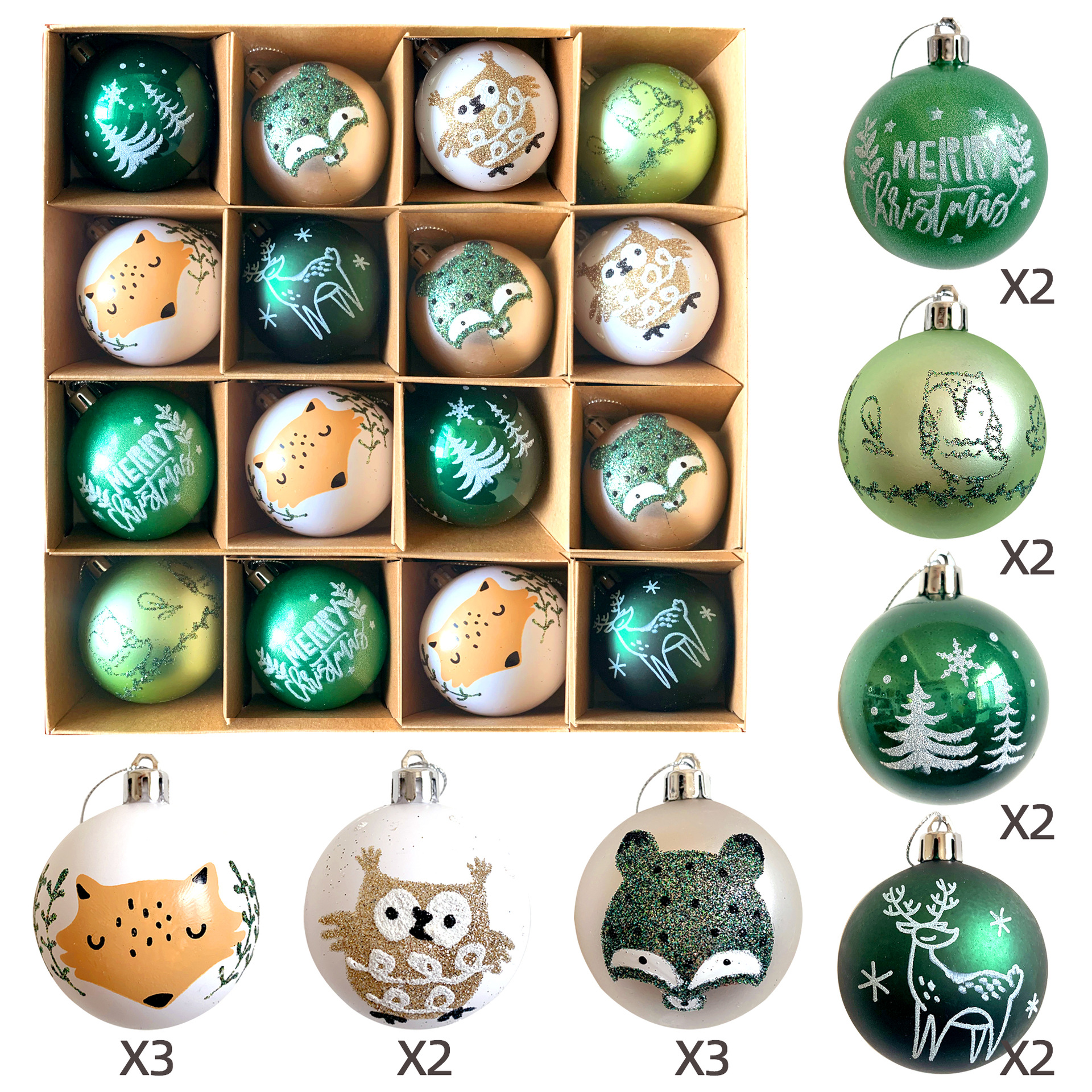 Temu/SHEIN Christmas decorations: Electroplated deer plastic balls, painted Christmas ball sets, Christmas tree pendants pic 31