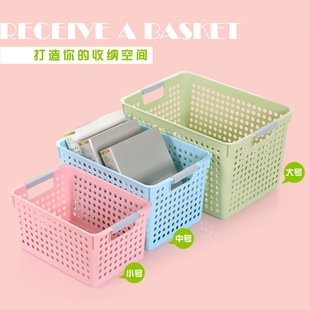 浴室透明手提篮子 塑料PET条纹洗漱用品整理收纳篮买菜置物收纳框详情1