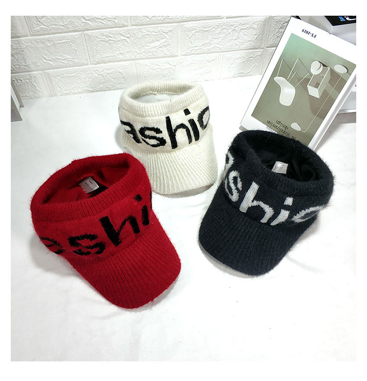 La versión coreana de punto letras empty top sombrero de pato mujer otoño invierno sombrero de moda versátil ins marca de moda sin top sombrero de hilo pic 7