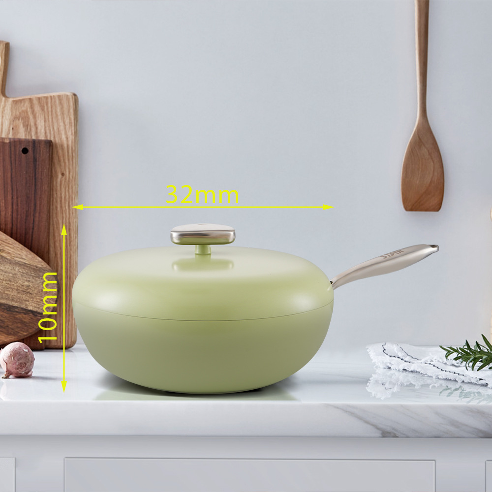 Winning star Household stainless steel multi-functional water-based non-stick induction cooker wok for stir-frying, hot pot and soup pic 4