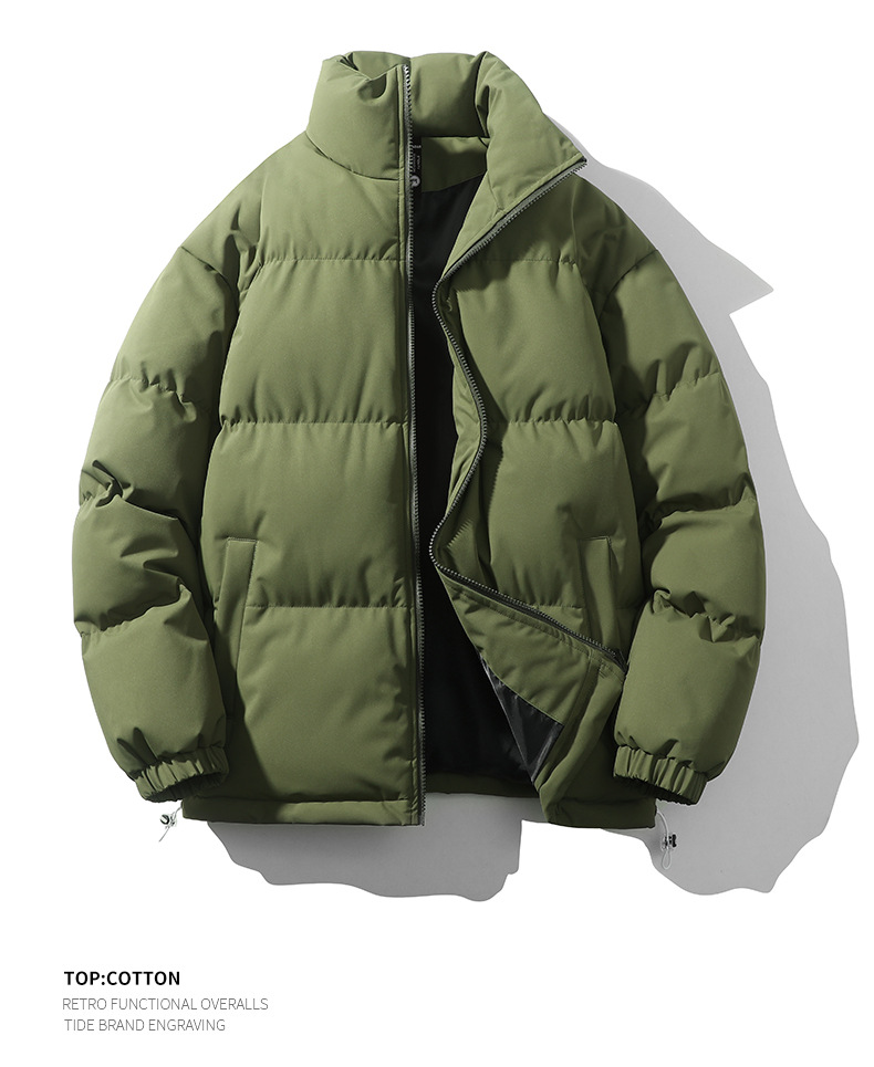 2024冬季宽松男士棉衣港风纯色立领外套上衣服棉袄加厚防寒袄子潮详情15