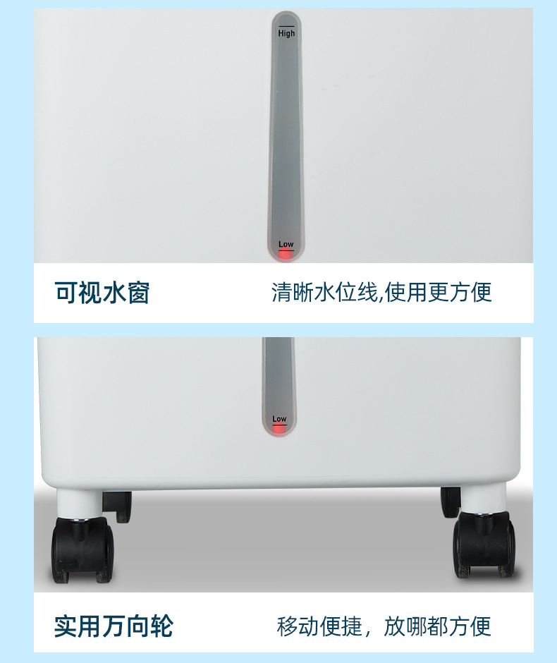 Air cooler, household cooling, small cold air blower, water air conditioner, mobile cold air fan for dormitories, electric fan, European, British and American cross-border pic 17