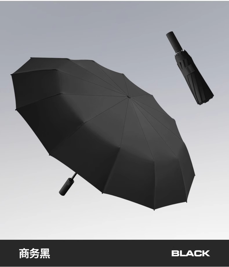 Customized all-weather folding automatic umbrellas, double large windproof umbrellas wholesale, black rubber sun protection and sunshade all-weather umbrellas pic 29