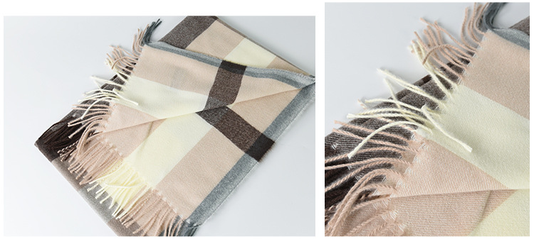 2022 New style of checkered scarf, Japanese and Korean fashion autumn and winter faux cashmere scarf for women, thick and warm scarf pic 18