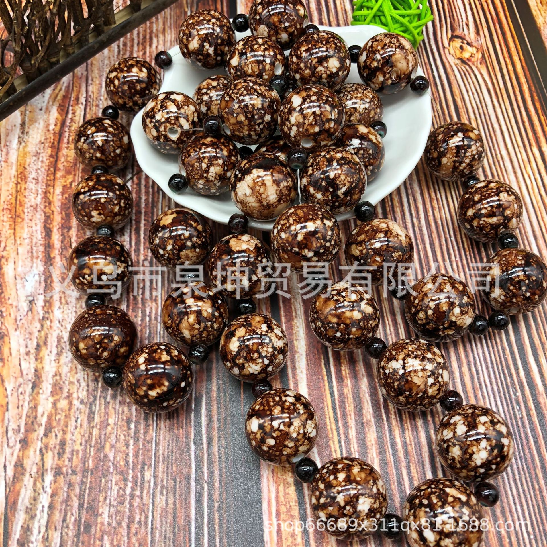 diy jewelry accessories, high-end acrylic imitation natural stone flower beads, imitation rust, imitation stone, imitation leopard print craftsmanship beads pic 3