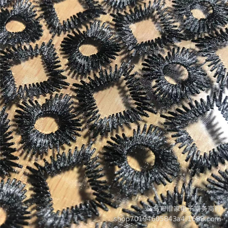 Factory direct sales of extra-dense checkered embroidered fabric, precision organza embroidered dress and garment accessories fabric pic 11