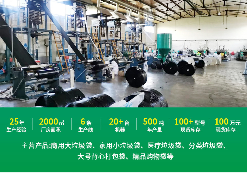 一次性黑色平口垃圾袋酒店物业加厚大号家用商用手提式塑料袋批发详情1