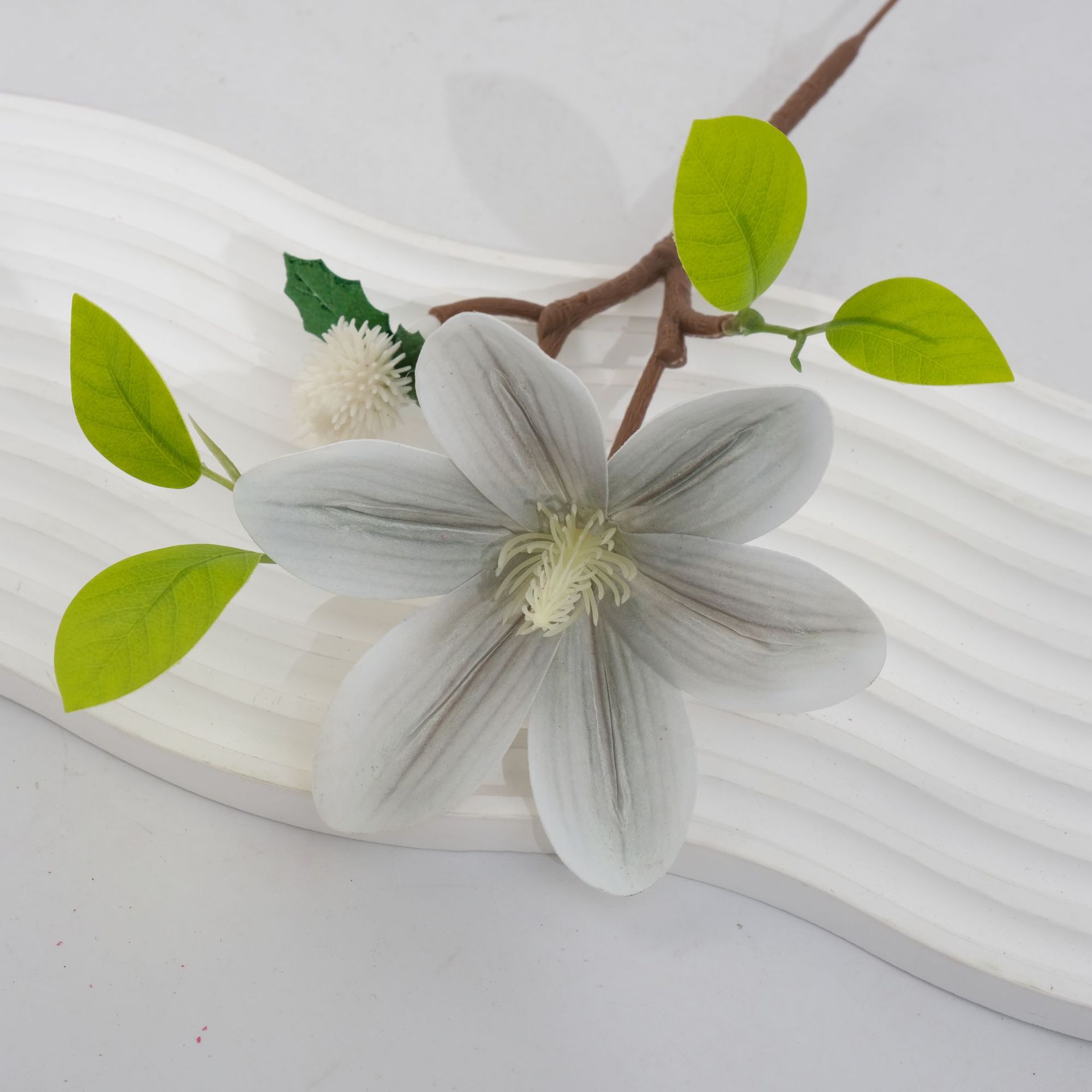 直销高档仿真花 绢花批发 玉兰花英雄花假花 客厅落地装饰花卉 美丽绽放不凋谢详情5