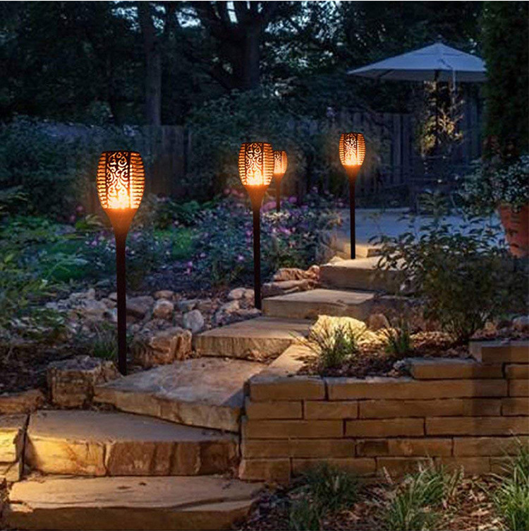 Flame lamps, solar garden lawn lamps, decorative led torches, outdoor landscape ground inserts, garden sensor waterproof lamps pic 51