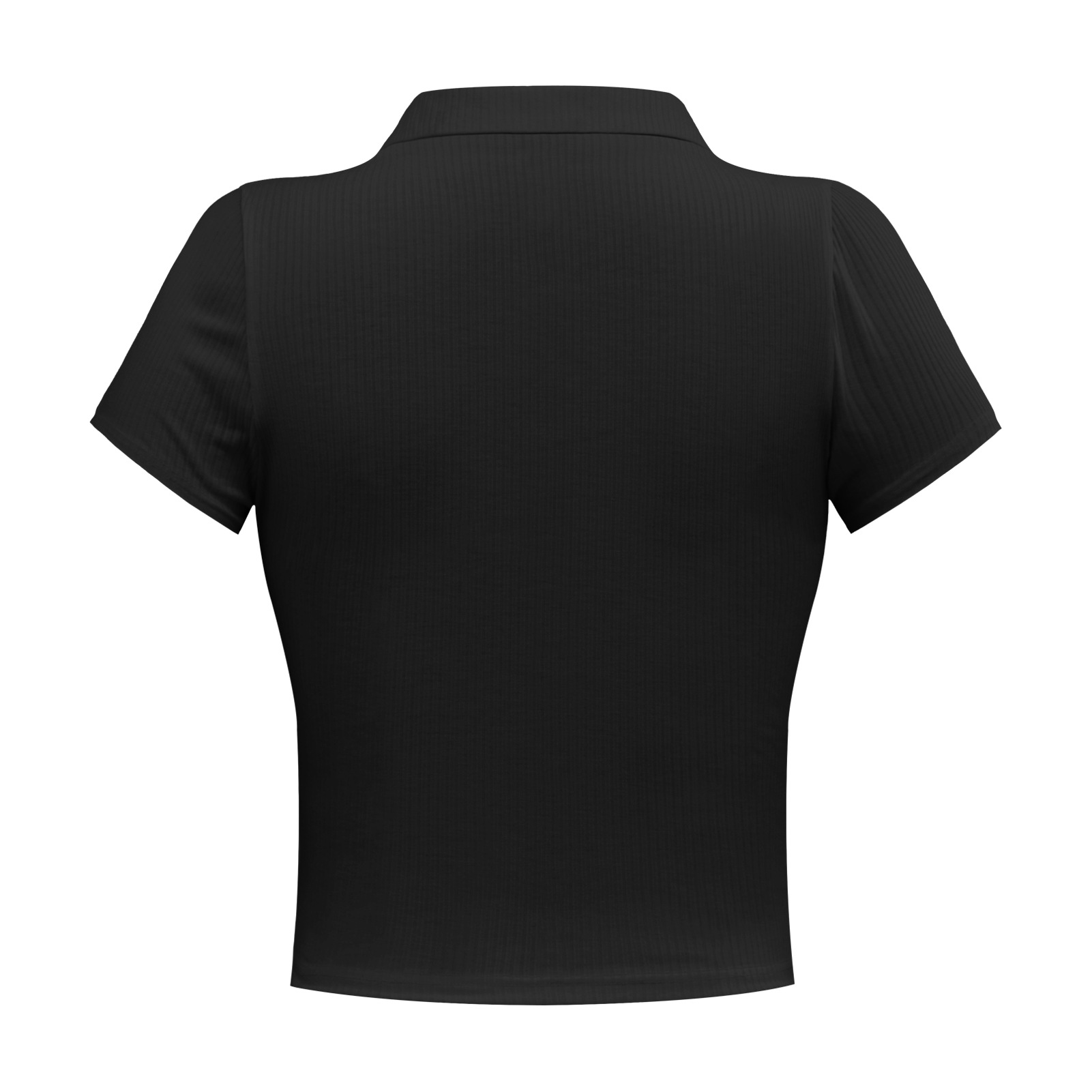 Moda europea y americana verano mujer retro chic recorte de la cintura sudadera corte corto polo manga corta casual camiseta top pic 13