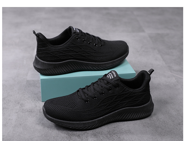 运动鞋男夏季男鞋春秋季跑步鞋2024新款黑色网面男士休闲工作鞋子详情31