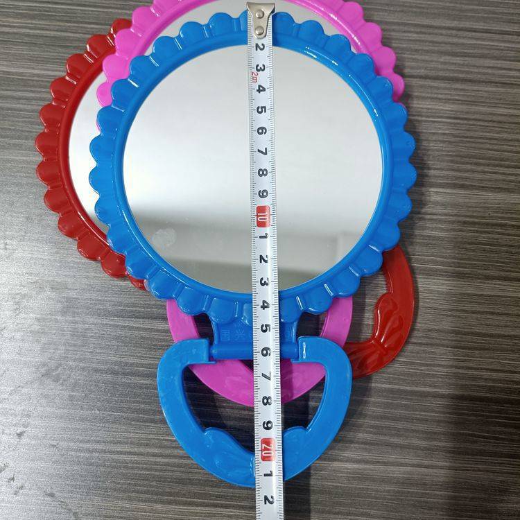 506 Lace mirror, folding base, glass mirror, plastic flower border, desktop makeup mirror, table mirror, round mirror pic 3