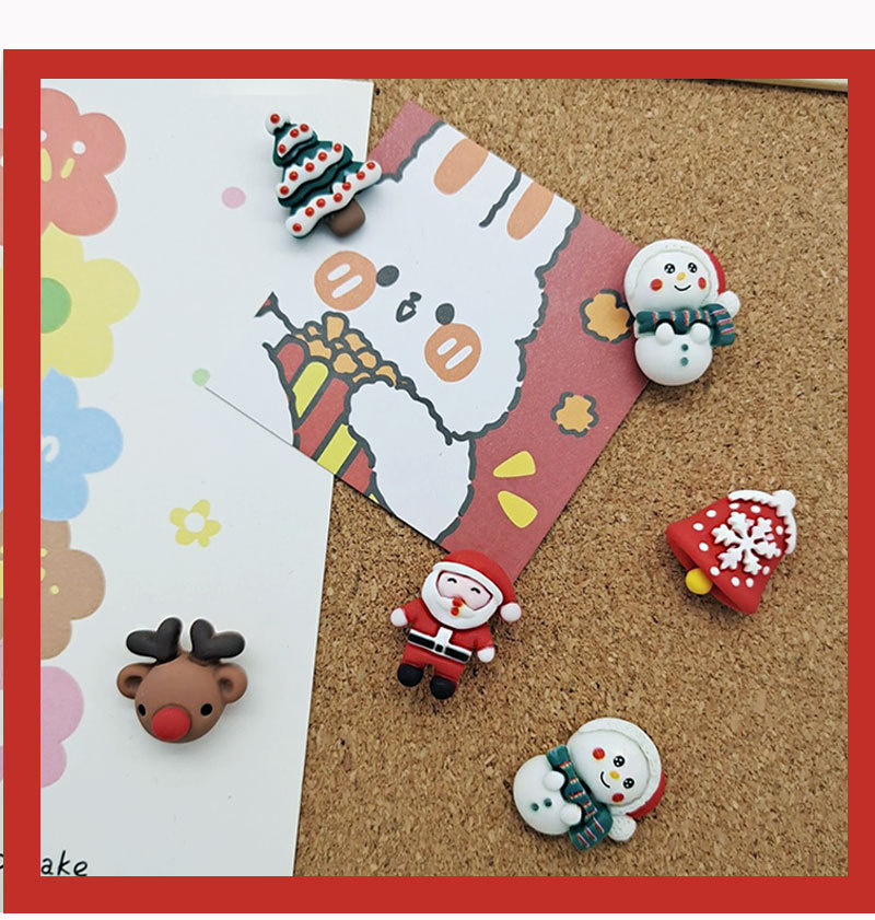 Creative Santa Claus cork nails, ins cute cartoon reindeer picture nails, decorative photo wall nails, message board nails pic 6