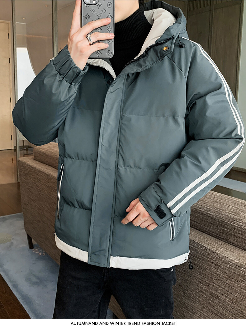 High-end large-sized winter hooded cotton-padded jacket for men, down cotton-padded jacket for overweight young men, and windproof cotton-padded jacket for overweight young men pic 16