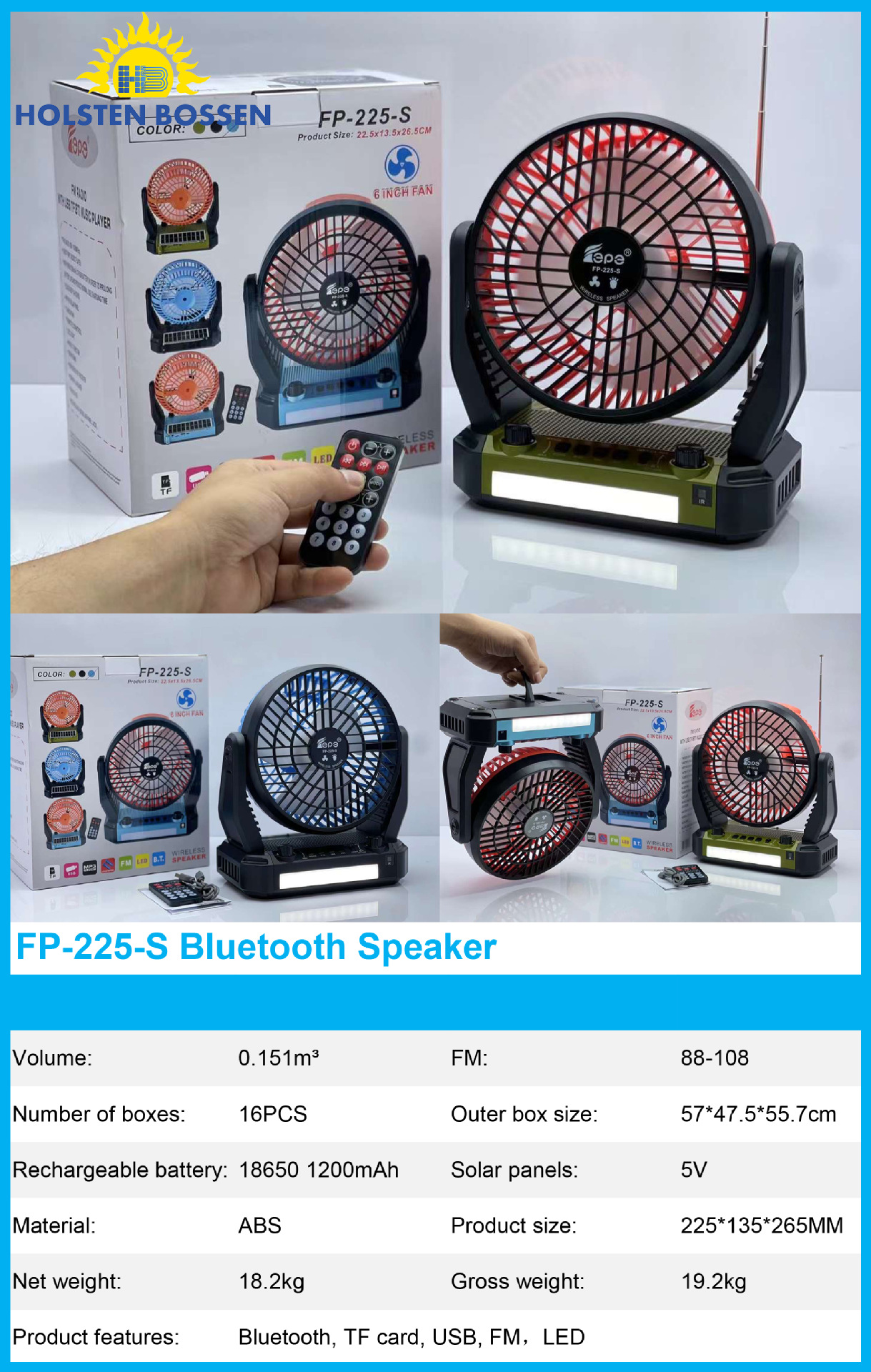 Solar fan speakers are selling well in Africa for export. Bluetooth radio and lighting large speakers and Bluetooth audio equipment pic 10