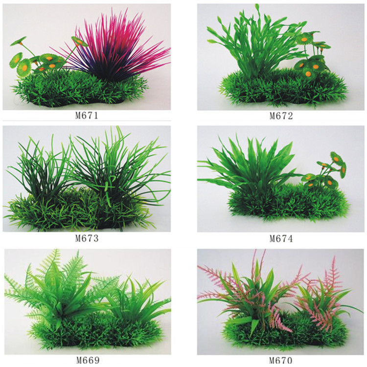 批发仿真塑料小号水草 水族箱装饰塑料草 宝杰外贸出口塑料小草详情32
