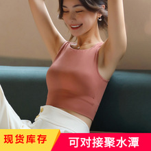 网红短款黑色打底螺纹吊带背心女夏季内搭无袖设计感外穿上衣潮详情13