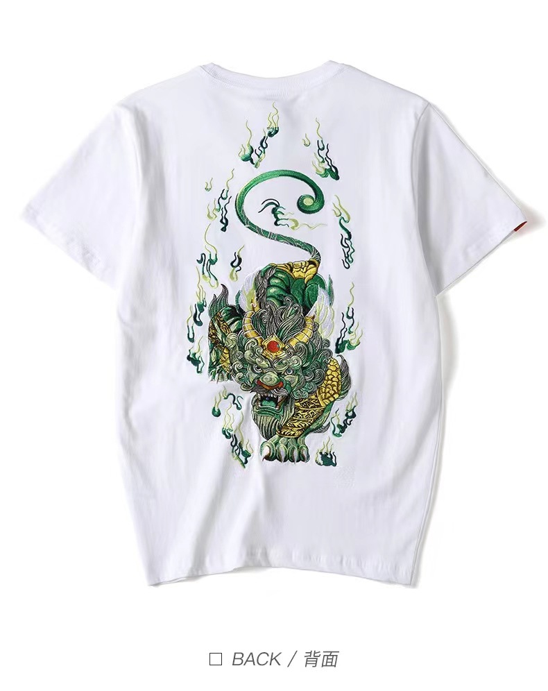 2025新品重工刺绣貔貅短袖T恤半袖男士夏季透气中国风国潮短袖男详情9