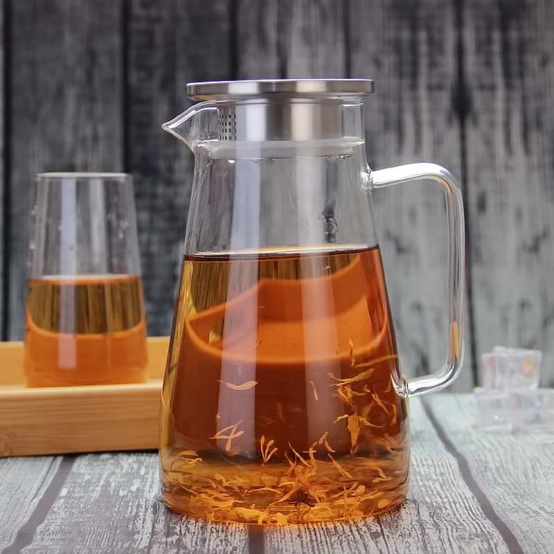 High borosilicate glass cold water kettle, 304 stainless steel lid, large capacity juice glass kettle, cold water kettle, boiling water kettle, tying pot, juice kettle, glass water kettle, household pot, cold boiling water kettle, teapot, tea set pic 7