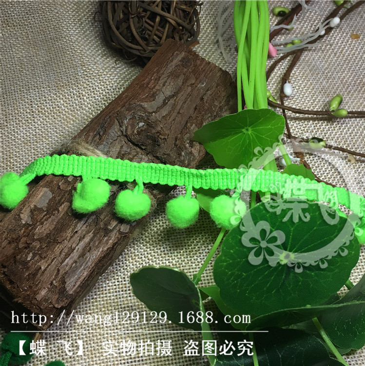 35个色现货供应1.3cm中直角毛球花边服装辅料三角球DIY手工花边辅料毛球详情42