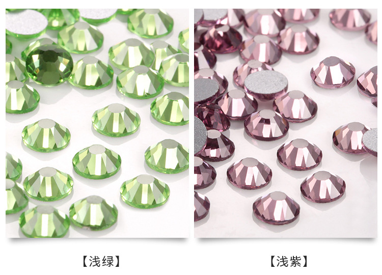 A cross-border bestseller, a pack of 1,440 pieces of crystal glass flat-bottomed diamond nail polish water diamonds, colorful round diy jewelry accessories pic 14