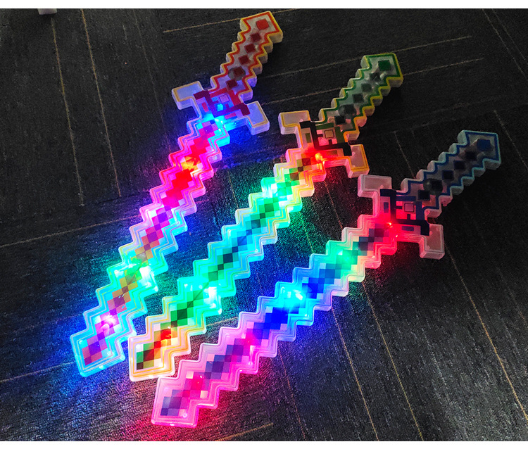 跨境热销马赛克剑我的世界声光格子剑水晶刀剑音乐刀剑激光剑批发详情15