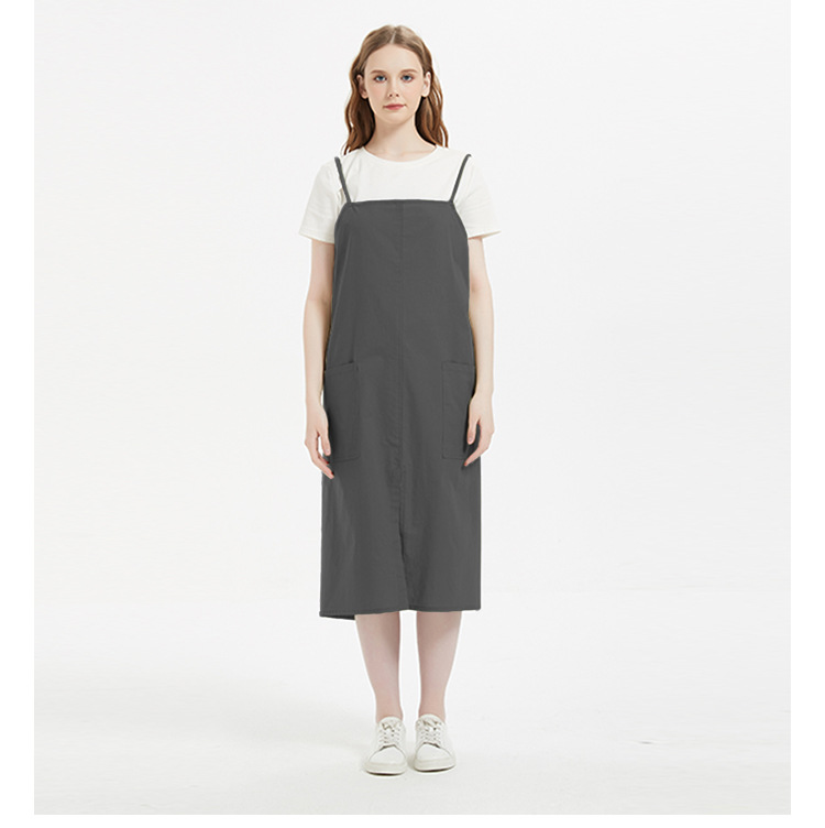 现货夏季透气全棉吊带围裙 亚马逊跨境热销防水可印logo无袖罩衣详情7