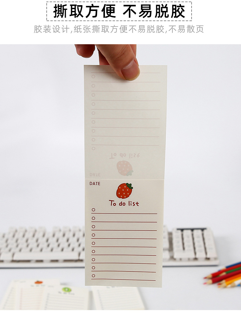 Wholesale of cute fruit bear sticky notes in stock. Korean Instagram minimalist and girlish sticky notes pic 13