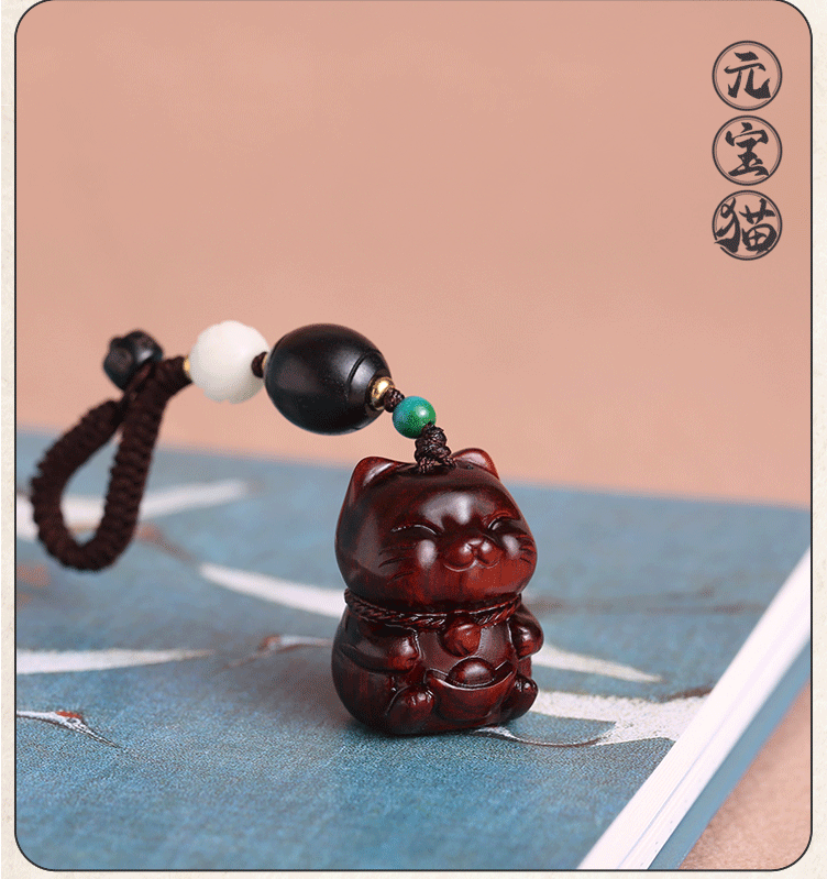 Creative, personalized and cute ebony keychain pendant, plush cat, creative small gift, car key pendant pic 8