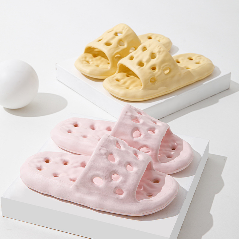 漏水款浴室凉拖鞋女夏季家居室内洗澡防滑情侣外穿PVC厚底拖鞋男详情6