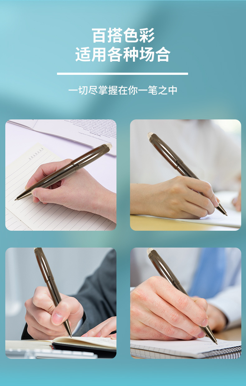 Metal pen, crystal tip ballpoint pen, electroplated colored metal ballpoint pen, office pen pic 9