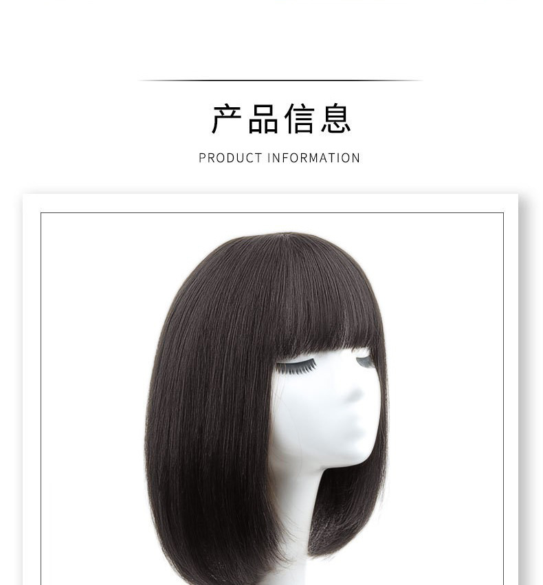 Wig wig, real human hair, natural and cute collarbone hair, Bob hairstyle, medium and long hair, wig head cover manufacturer wholesale pic 21