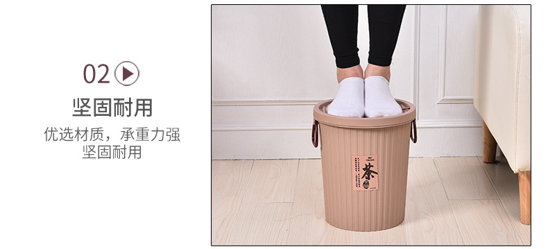 Thickened plastic filter round tea residue bucket, drainage bucket, living room household tea bucket, tea set trash can, portable pic 14
