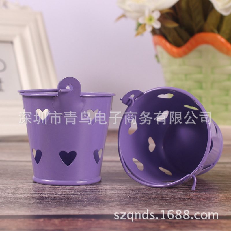 儿童糖果色镂空心形小铁桶创意桌面收纳铁皮桶马口铁迷你喜糖盒子详情31
