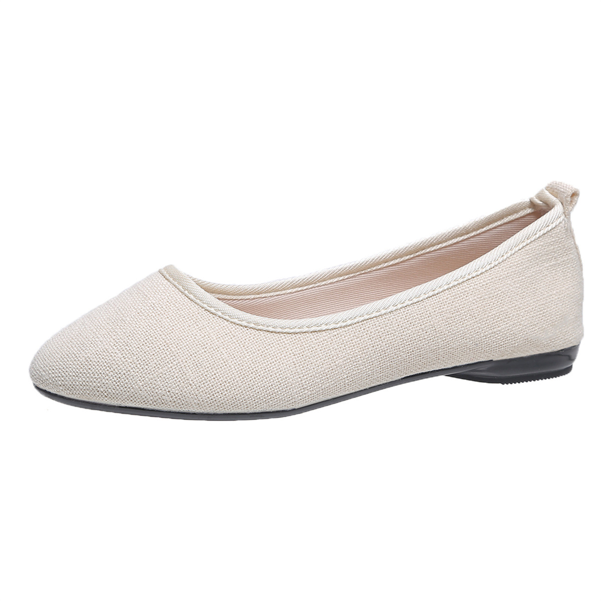 2023春夏新款跨境四季欧洲站休闲女单鞋纯色平跟亚麻休闲女士鞋子详情9