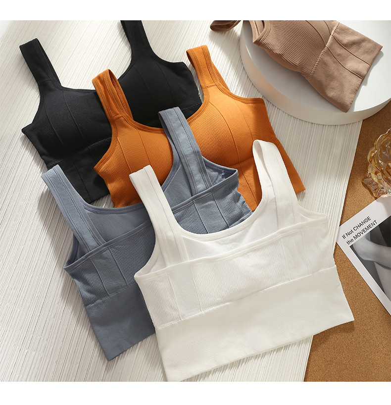 Versión coreana sin costuras deporte belleza espalda pecho mujer transpirable sin aros running yoga vest estilo versátil ropa interior exterior pic 19
