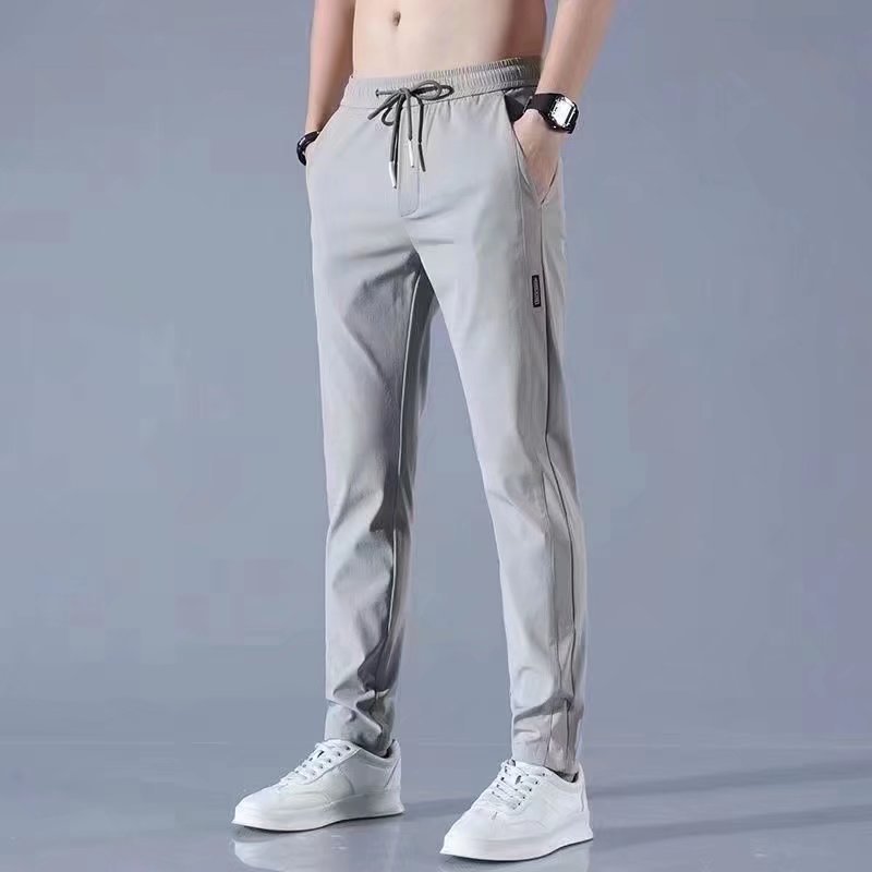 2023新款春夏休闲裤男潮流薄款冰丝运动裤外贸货源批发直筒长裤男详情5