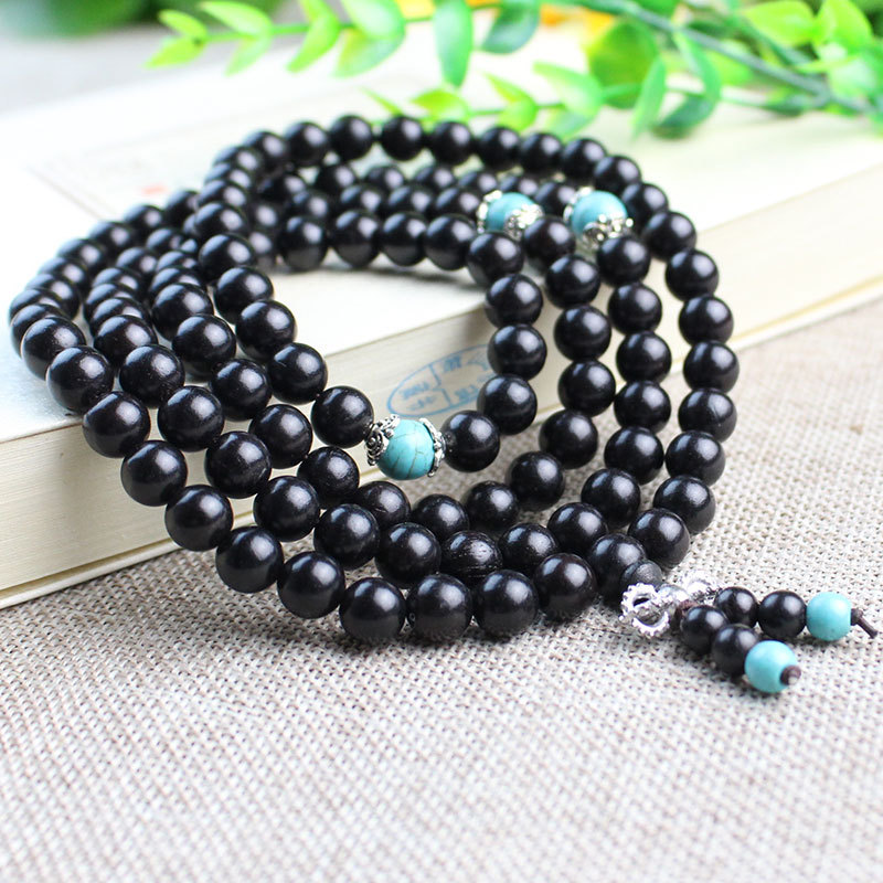 Wholesale of 108 pieces of ebony Buddhist prayer beads and cultural play bracelets from the manufacturer. East African purple sandalwood prayer beads for men and women as gifts pic 1
