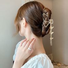 国潮系列镂空蝴蝶发抓珍珠花朵坠发饰合金发夹汉服头饰抓夹后脑勺鲨鱼夹详情6