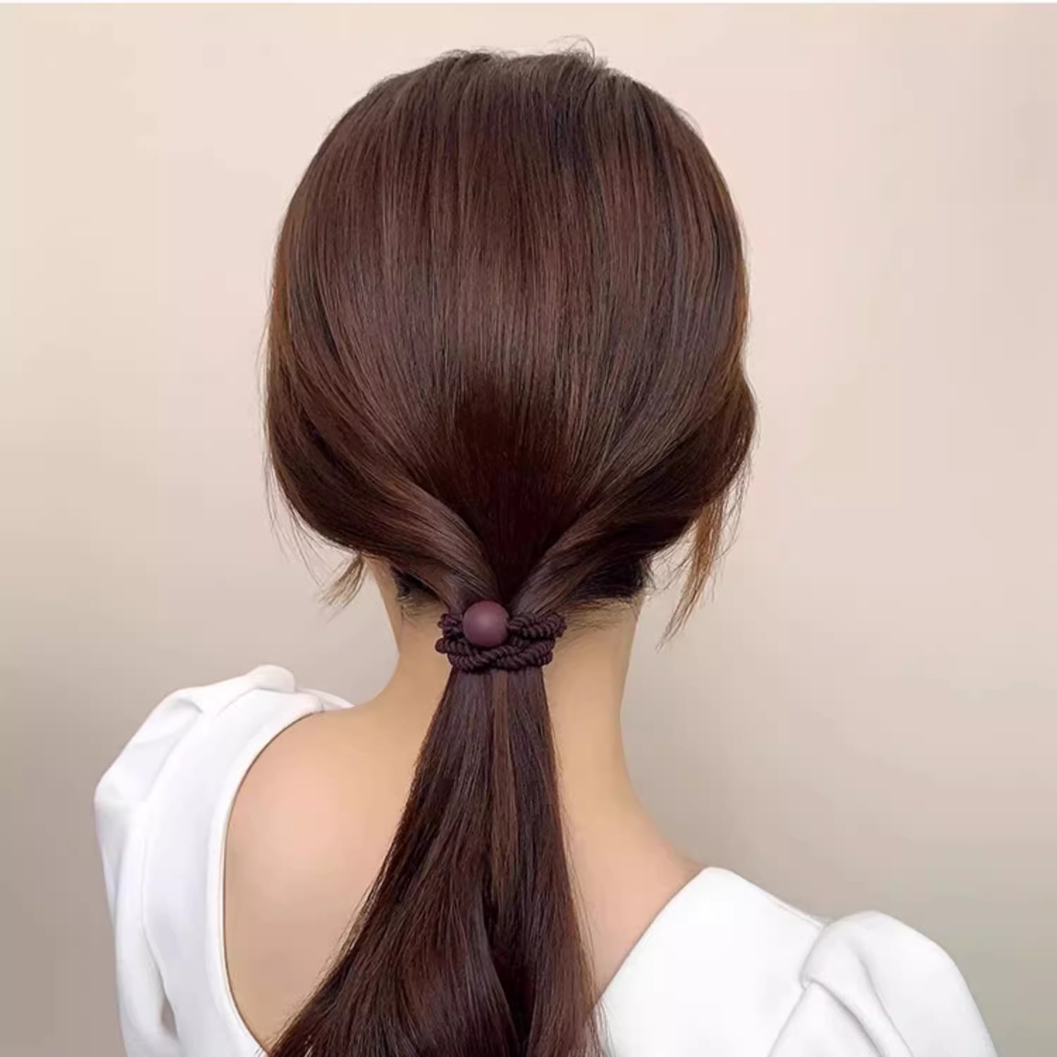 高级感发绳女2025新款高弹力耐用皮筋咖色扎头发圈简约高马尾头绳详情46