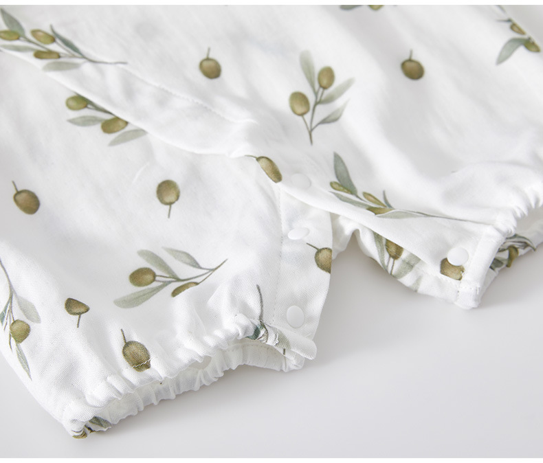 蚕丝纱布哈衣夏季婴儿连体衣薄款空调服新生女宝宝和尚服短袖爬服详情16