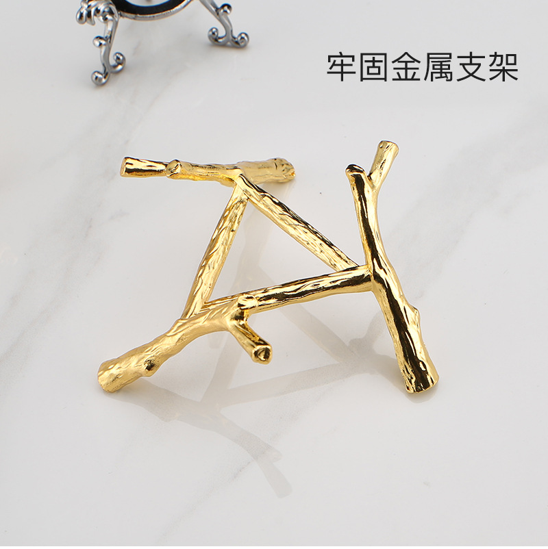 Creative crystal glass diamond ring metal stand, creative inlaid crystal large diamond ring ornament model, home decoration Xiangyu crystal pic 7