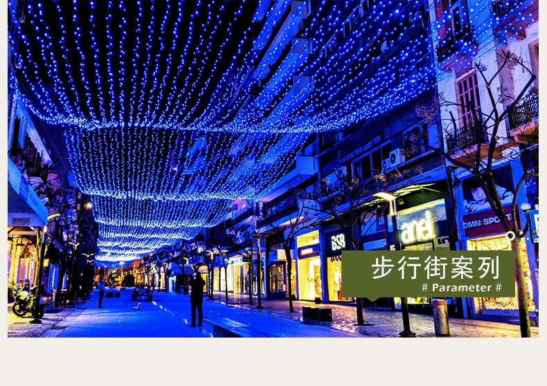 户外防水LED彩灯闪灯串灯满天星七彩氛围灯卧室装饰树灯瀑布灯带详情29