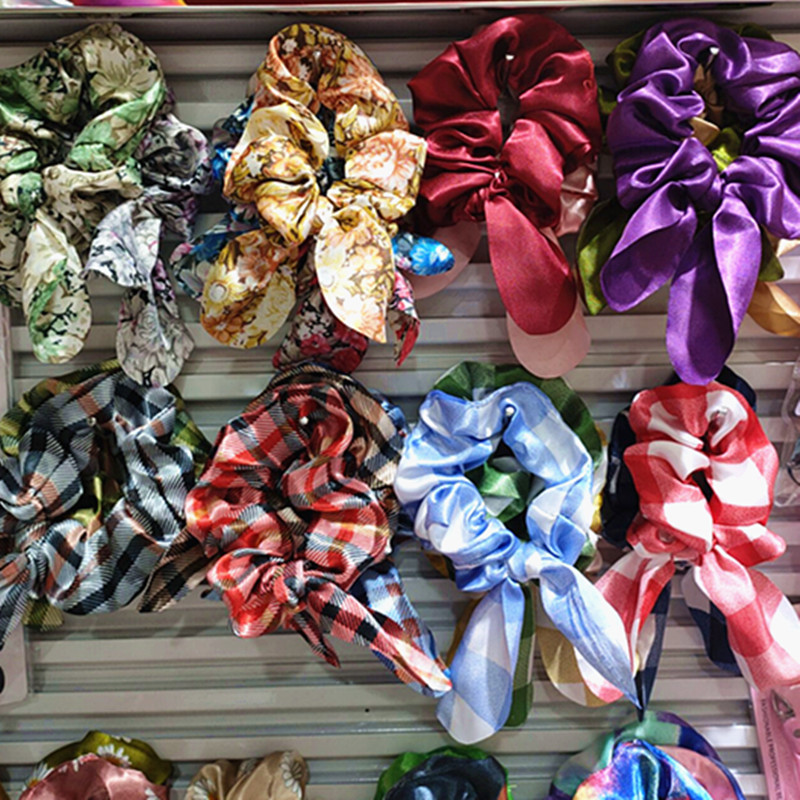 Korean-style headband, candy lace hair band, lace hair tie, colorful large intestine skin band hair accessory pic 6