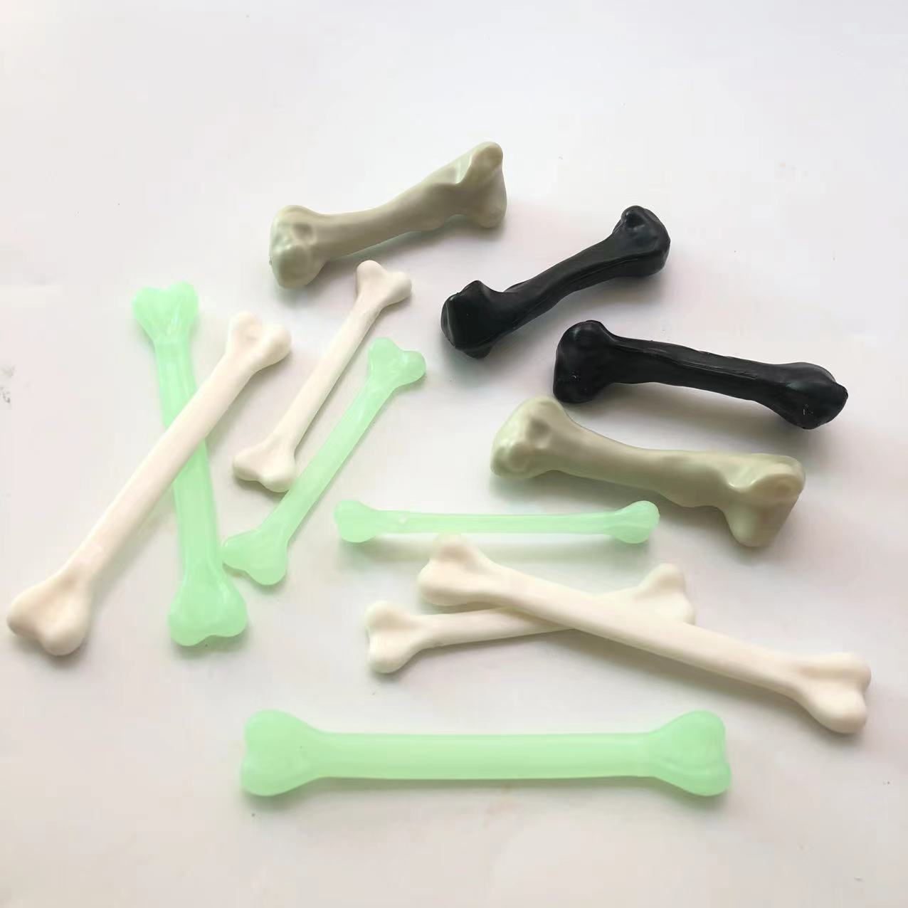 Halloween decorative bone props, prank toys, necklace accessories, white/luminous plastic skull bones pic 1
