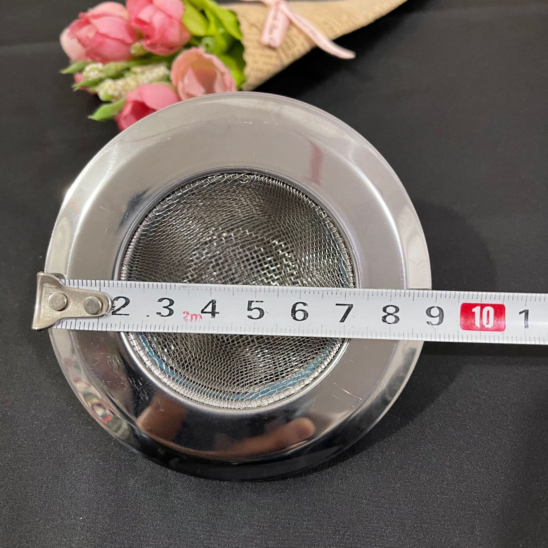 9 cm large stainless steel floor drain, sink, sink screen, sink, kitchen waste filter screen, sink anti-clogging pic 1