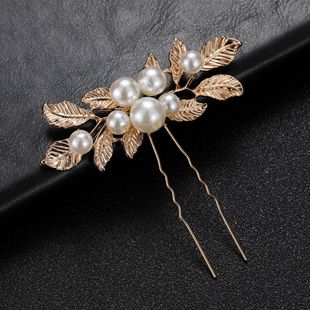 Handcrafted pearl hair forks, simple and elegant daily hair accessories for brides, hairpins, handcrafted beaded pearl gold and silver hair accessories pic 22