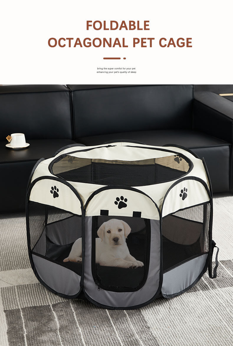 宠物八角笼可折叠狗笼防水牛津布宠物帐篷可拆洗耐抓狗狗猫咪产房详情1