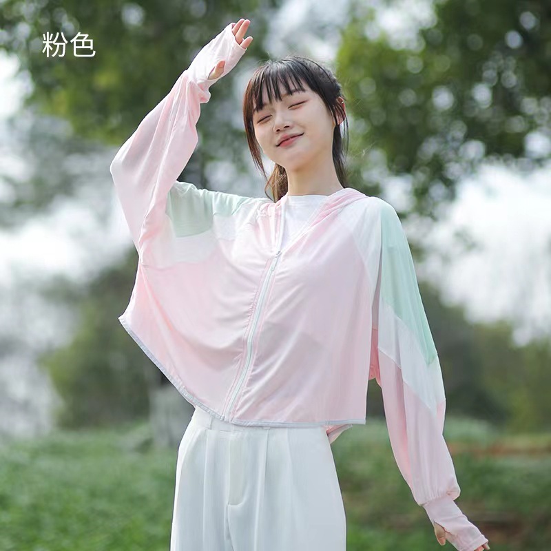 The same style of black rubber cap brim patchwork color-blocking Xiaoye Kazuko sun-protective clothing, yoga slimming little rabbit sun-protective clothing for women pic 28